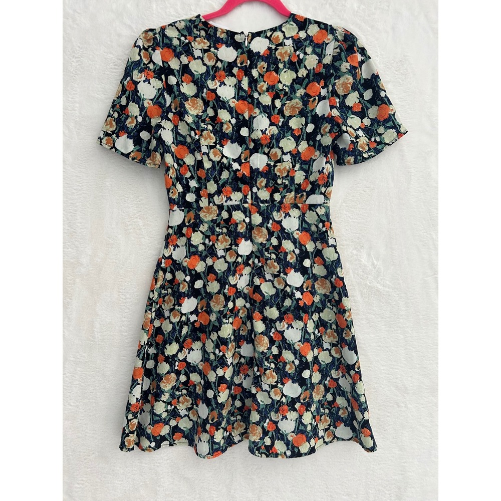 Love + Harmony Floral Mini Dress Womens Small White Eyelet Collar Short Sleeve - Picture 6 of 8